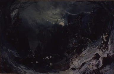 Diseño escénico para la ópera El poder del demonio de A. Serov, 1871