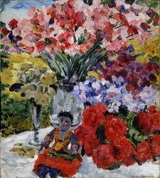 Flores y una muñeca, 1916