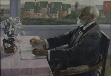 Retrato del fisiólogo, psicólogo y médico Iván P. Pavlov 1849-1936, 1935