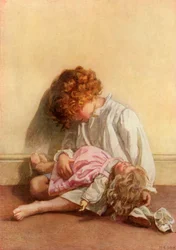 Instruyendo a su muñeca en el arte de irse a dormir