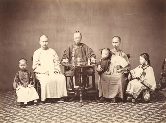 Mandarín con familia, 1860-1863