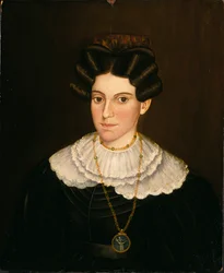 Mujer con vestido negro, ca. 1835-1840