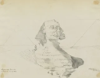 Esfinge con pirámides de Ghizeh, Egipto