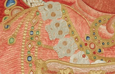 Detalle de Thangka imperial de seda bordada
