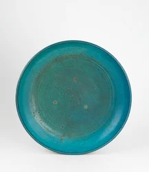 Plato (gres con esmalte turquesa)