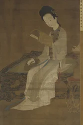 Joven leyendo un libro de poemas, siglos XVI-XVII