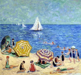 Árbol de roble en la playa, c.1914