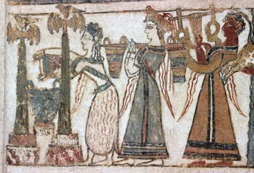 (detalle) fresco en sarcófago de Hagia Triada
