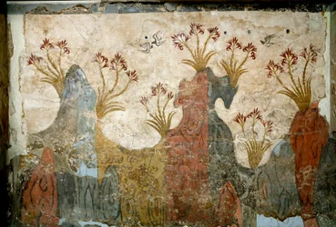 Arte minoico: “Primavera” Fresco de Akrotiri en Santorini. Siglo XVI a.C.
