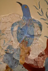 Fresco del "Pájaro azul" o "El pájaro azul de Creta". Knossos