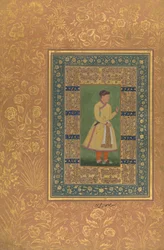 Retrato de Zamana Beg, Mahabat Khan, Folio del Álbum de Shah Jahan, recto