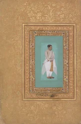 recto: Retrato de Raja Suraj Singh Rathor, verso: Página de caligrafía..., recto: finales del siglo XVI