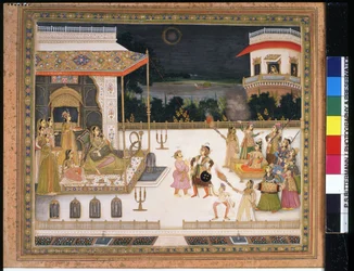 La reina Udham Bai entretenida