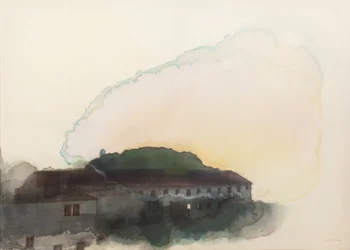 El resplandor del atardecer en la ladera
