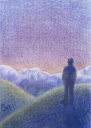 La soledad de la montaña al atardecer