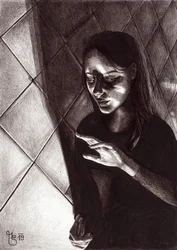 Mujer en sombra luminosa