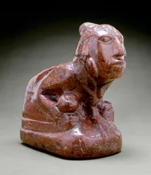 Pipa con efigie humana, Cahokia, 1000-1300