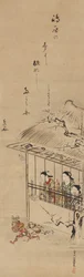 Cortesanas de Shimabara exorcizando demonios, segunda mitad del siglo XVIII