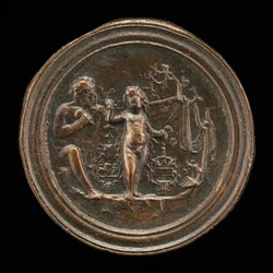 Un escultor tallando una estatua de Cupido, finales del siglo XV - principios del siglo XVI