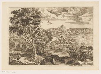 Paisaje costero con pájaros voladores. Paisajes después de Tiziano (título de la serie)