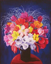 Ramo de tulipanes (óleo sobre lienzo)