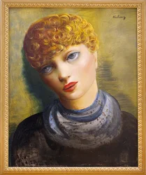 Retrato de una mujer joven. Pintura de Moise Kisling (1891-1953), pintor de origen polaco, óleo sobre lienzo, hacia 1950. Museo de Bellas Artes de Clermont Ferrand (Clermont-Ferrand).