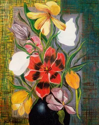 Jarrón de flores, c.1916 (óleo sobre lienzo)