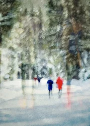 Paseo por el bosque en invierno
