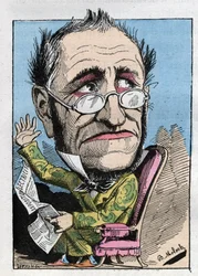 Alegoría de un conservador del siglo XIX en “Le Trombinoscope” por Touchatout, caricatura de B. Moloch de 1882 (1849-1909). Colección privada