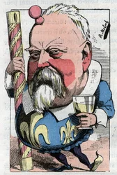 Caricatura del Vizconde de Lorgeril (Hippolyte Louis), político francés