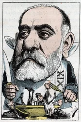 Caricatura que representa al crítico dramático Francisque Sarcey (1827-1899)