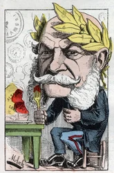 Retrato de Guillermo I (1797-1888), Rey de Prusia y Emperador de Alemania en “The Trombinoscope” por Touchatout, caricatura de B. Moloch de 1882 (1849-1909). Colección privada.