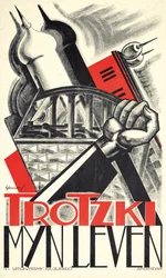 Póster publicitario de la autobiografía de León Trotsky 