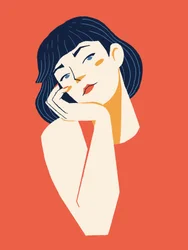 Retrato de una mujer pensativa