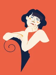 Mujer absorta en sus pensamientos