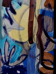 Abstracción azul fluida