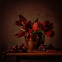 Tulipanes y uvas melancólicos