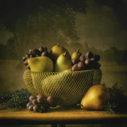 Naturaleza muerta rústica con frutas
