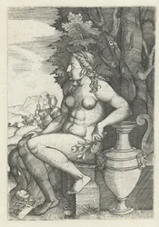 Mujer desnuda sentada