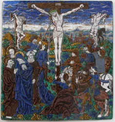 Placa con la Crucifixión, francesa, siglo XV