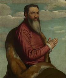 Hombre rezando con una barba larga, ca. 1545