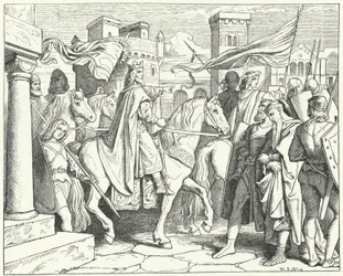Carlomagno entrando en Pavía, 774