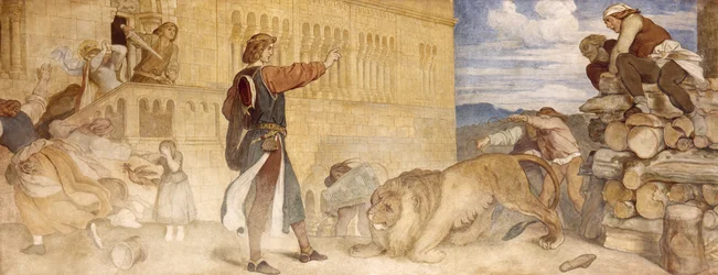 Trataba a los leones como si estuviera bromeando, c.1854-55