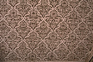 Kasbah de Thamiel glaoui, estuco (detalle)
