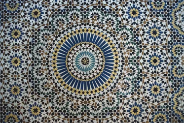Kasbah de Thamiel glaoui, azulejos zellij, detalle