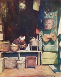 Un puesto de semillas, Delhi, 1903