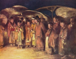 Escena de calle, Kioto, c1887, 1901