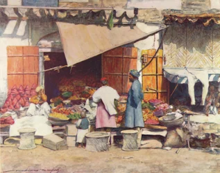 Un puesto de frutas, 1905