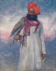 Un halconero de Rajgarh, 1903