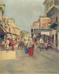 Una calle lateral en Agra, 1905